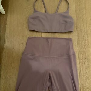Lululemon Athletica Dusty Rose Sports Bra and Leggings Set